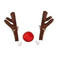 thumbnail image 1 of Shoreew 3Pcs Christmas Car Decorations Car Reindeer Antlers Red Nose Kit Festive Auto Accessories for Sedans Trucks, 1 of 6