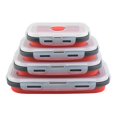 thumbnail image 1 of Shoreew 4Pcs Collapsible Food Storage Container With Lids Flat Stackable Refrigerator Food Box Set Silicone Food Sealed Crisper Lunch Bento Box For Outdoor Picnic Camping Travel, 1 of 7
