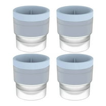 Shoreew 4Pcs Ice Hockey Mold with Lids Easy Release Sphere Ice Cube Maker Stackable Non-stick Puck Mold for Whiskey Cocktails Bourbon