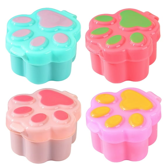 Shoreew 4Pcs Mini Sauce Box Flower Shape Soy Sauce Ketchup Honey Salad Dressing Container Camping Picnic Bento Box Accessories