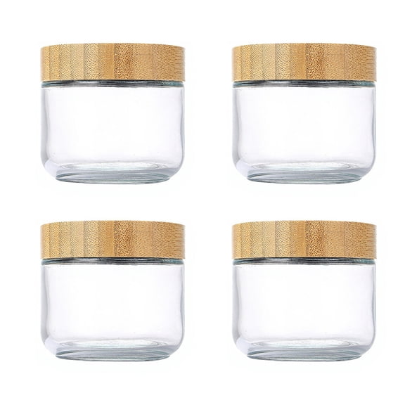 Shoreew 4Pcs/Set Overnight Oats Jars Glass Airtight Jars with Lids Leakproof Meal Prep Containers Reusable Sealed Food Storage Jars for Breakfast Yogurt Parfait Smoothies Salad