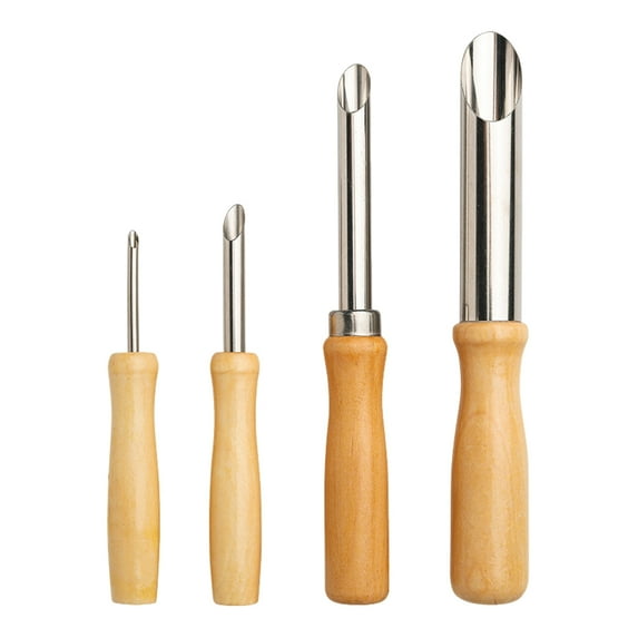 Shoreew 4Pcs Straw Puncher Lemonade Cup Lid Hole Puncher for Straw Stainless Steel Straw Hole Puncher Cup Lid Puncture Tool