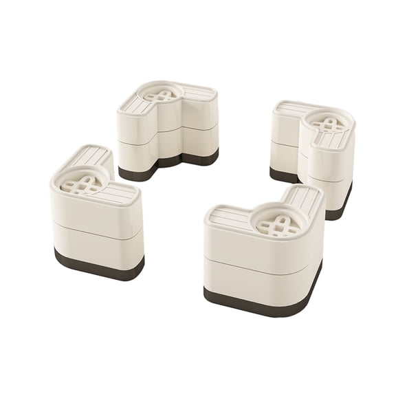 Shoreew 4Pcs Washing Machine Anti Vibration Pad Reduction Shock Absorbing Feet Pad Anti-slip L-shaped Dryer Refrigerator Furniture Bed Table Chair Sofa Cabinet Lift Riser