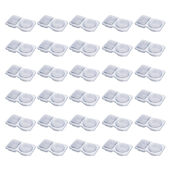 Shoreew 5/30Pcs Dual Compartment Sauce Containers Food-Grade Reusable Condiment Box for Dip Salad Dressing Sampling Stackable Condiment Storage Organizer for Meal Prep