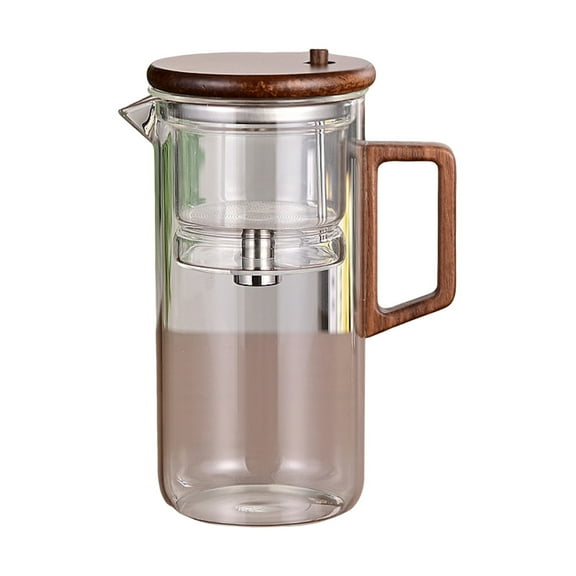 Shoreew 550/750ml Tea Pot with Infuser Wooden Handle Teapot Borosilicate Glass Teapot Water Separation Technology Drip-free Spout Easy Care Tea Pot
