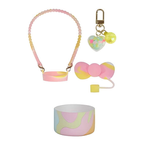 Shoreew 5Pcs Silicone Boot Straw Set for 30/40 Oz Tumblers Includes Handle Strap Charms BPA-Free Cup Accessories for Hydro Bottles