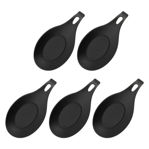 Shoreew 5Pcs Silicone Spoon Rest Holder Heat-Resistant Spoon Holder Multi-Use Fruit Tray Snack Dish Kitchen Utensils Organizer