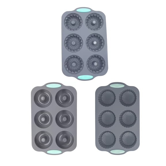 Shoreew 6-Cavity Silicone Wreath Mold Christmas Baking Mold for Cupcakes Soap Chocolates Flexible DIY Craft & Holiday Treats Mold