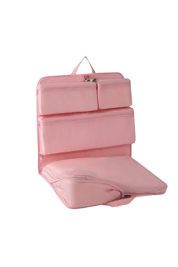 6-In-1 Compressible Storage Bag Hanging Packing Cube with Multiple Compartments Foldable Travel Organizer for Clothes Socks Underwear