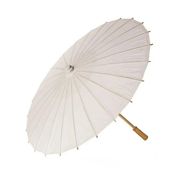 Shoreew 60/80CM DIY Hand-Painting Paper Umbrella Chinese Style Decorative White Oil-paper Umbrella with Wooden Handle Kids Coloring Oriental Umbrella Crafts
