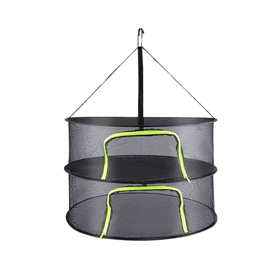 Shoreew 60CM Foldable Herb Drying Net 2/4/6/8 Layers Round Plants Dryer Mesh Basket with Zipper Heavy Duty Indoor Outdoor Multi-purpose Hanging Herb Drying Rack