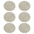 thumbnail image 1 of Shoreew 6Pcs/Set Round Placemat Set Weave Design Washable Non-slip Dining Mat Corrugated Edge Heat-resistant Table Mat, 1 of 6