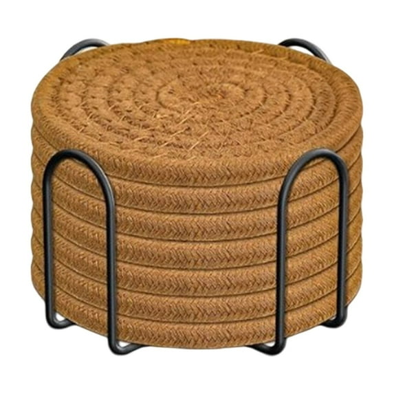 Shoreew 8Pcs Trivets Set for Hot Dishes Cotton Woven Pot Holders Heat Resistant Hot Pads Non-Slip Kitchen Table Protector for Counter