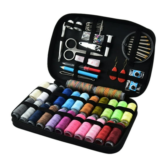Shoreew 97Pcs/Set Portable Sewing Kit with Case – Colorful Threads, Needles, Scissors, Tape Measure & More – Professional & Beginner Sewing Supplies for Home, Travel, and Emergencies