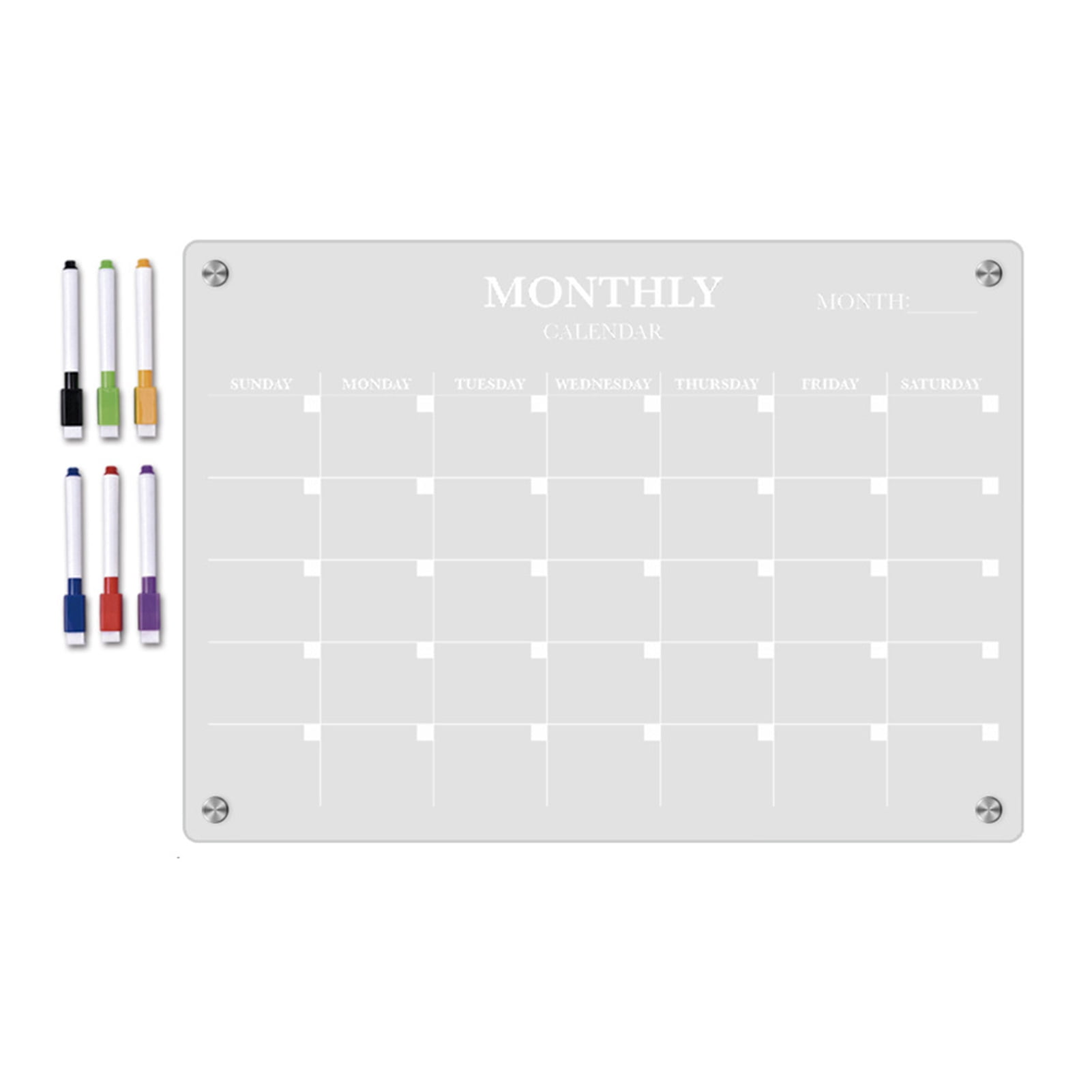 Shoreew A3/A4 Magnetic Monthly Planner Board with 6 Colored Markers ...