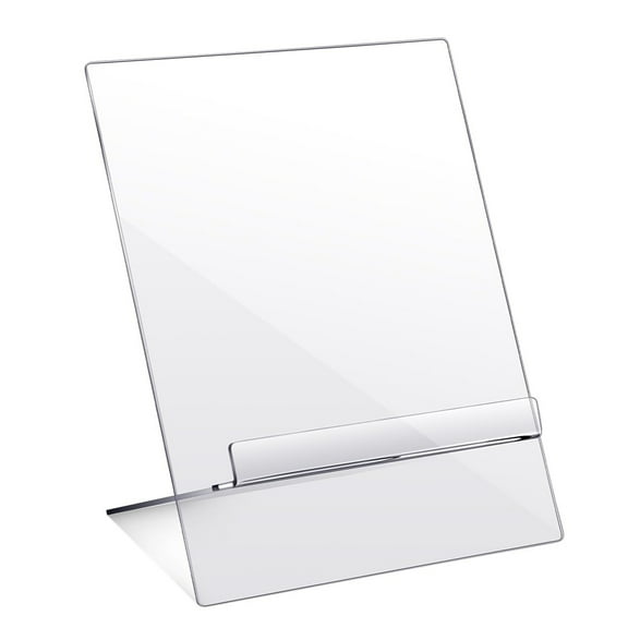 Shoreew Acrylic Book Stand Clear Book Display Easel Holder Space-Saving Adjustable Angle Cookbook Holder for Displaying Tablets Newspaper Magazines Notebooks Textbooks