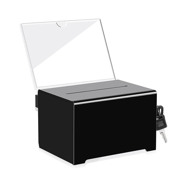 Shoreew Acrylic Donation Box with Lock Large Capacity High Strength Impact-Resistant Lightweight School Voting Ballot Box Suggestion Box
