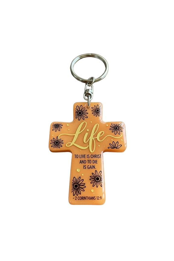 Acrylic Keychain Inspirational Scripture Ten-Shaped Pendant Keyring Religious Christian Faith Gift for Men Women