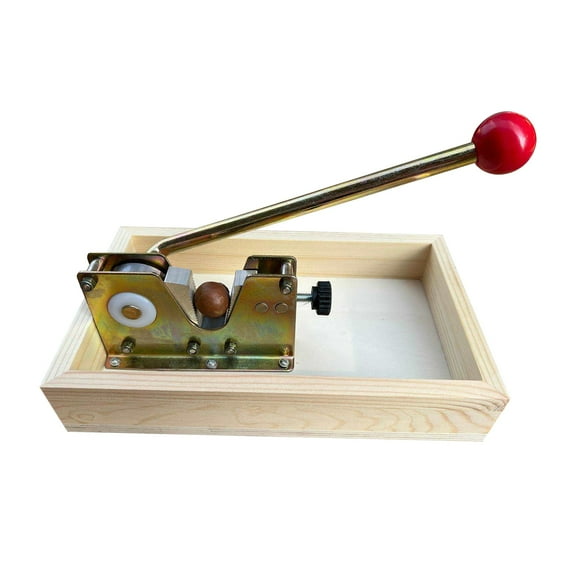 Shoreew Adjustable Nut Sheller Cracker Tool with Wooden Base Plate for Walnuts Almonds Pecans Stainless Steel Lever Nut Opener for Hazelnuts Macadamia