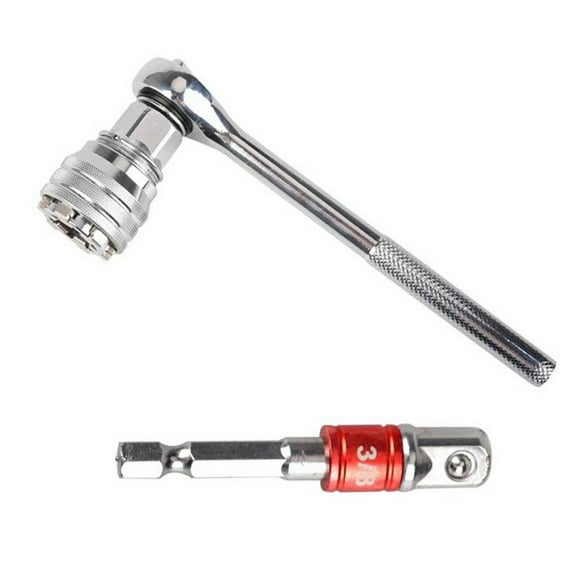 Shoreew Adjustable Universal Socket Wrench Set - 10mm-19mm Ratchet Torque Kit with One-Handed Operation & Sleeve Converter, Professional Grade for Cars, DIY & Home Repair