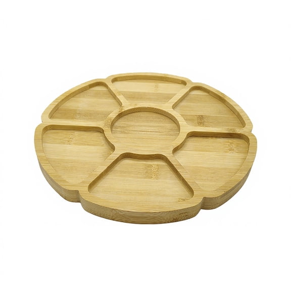 Shoreew Appetizers Serving Tray Flower Shape Platter Bamboo Charcuterie Board for Party Wedding Engraved Gift for Entertaining Home Decor