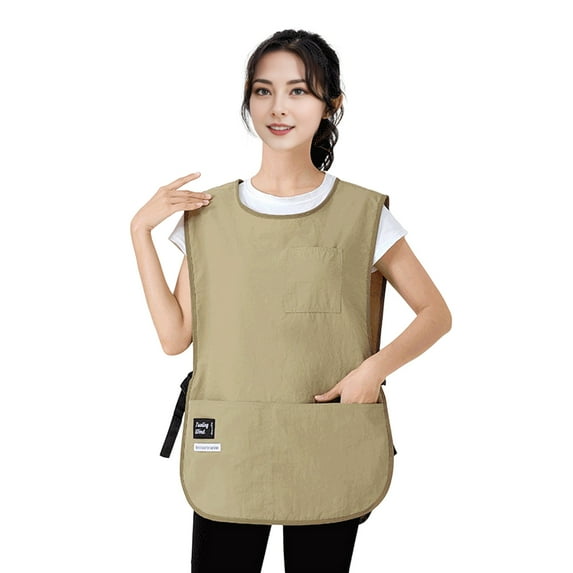 Shoreew Apron Vest with Pockets Stain-resistant Artist Apron Solid Color Vest Apron for Kitchen Painting Crafting Unisex Cobbler Apron for Various Occasions