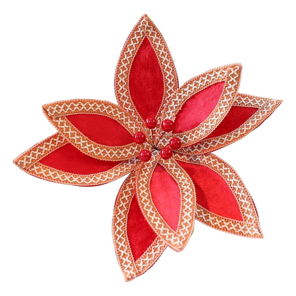 Shoreew Artificial Christmas Flowers Velvet Flowers Ornaments for Xmas Tree Decorations Festive Holiday Home Arrangement And Craft Gifts