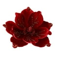 thumbnail image 1 of Shoreew Artificial Poinsettia Flower Picks Velvet Glitter Magnolia Flower with Stem Christmas Tree Ornaments for Xmas New Year Party Wedding Holiday Decor, 1 of 7