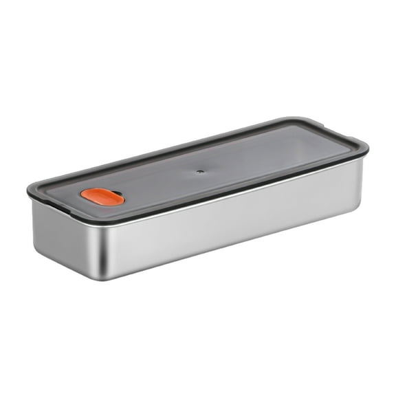 Shoreew Bacon Container for Refrigerator Stainless Steel Airtight Bacon Storage Containers with Lids Dishwasher Safe Deli Meat Crisper Box Space-Saving Kitchen Tools