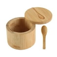 thumbnail image 1 of Shoreew Bamboo Salt Cellar with Magnetic Swivel Lid Round Salt Box for Storing Salt Pepper Sugar Herbs Functional Spice Container Storage Tank, 1 of 7