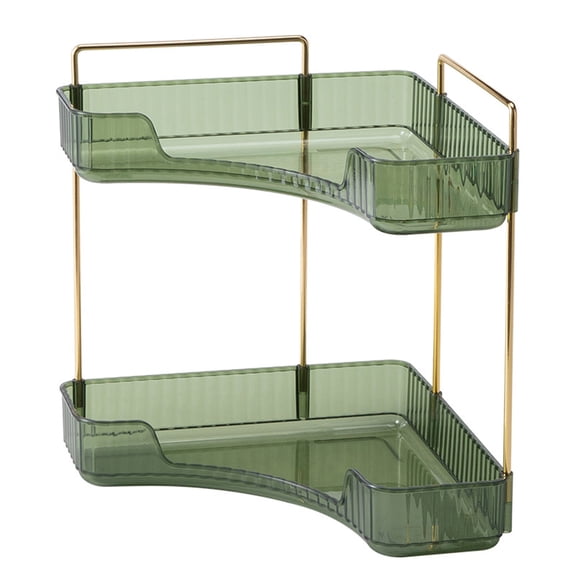 Shoreew Bathroom Corner Counter Organizer Storage Shelf Large Capacity Multiple Layers Easy to Install Bathroom Countertop Shelf Makeup Organizer