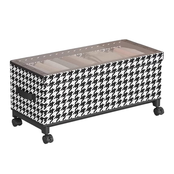 Shoreew under Bed Storage Bin with Wheels Dust-Proof under Bed Organizer with Transparent Lid Rolling Metal Drawer Organizer for Clothes Blankets Shoes