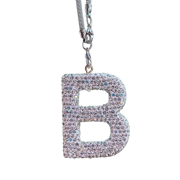Shoreew Bling Car Letter Charm Faux Crystal Letter Pendant Car Rear View Mirror Hanging Rhinestone Alphabet Ornament for Car Tree Accessory