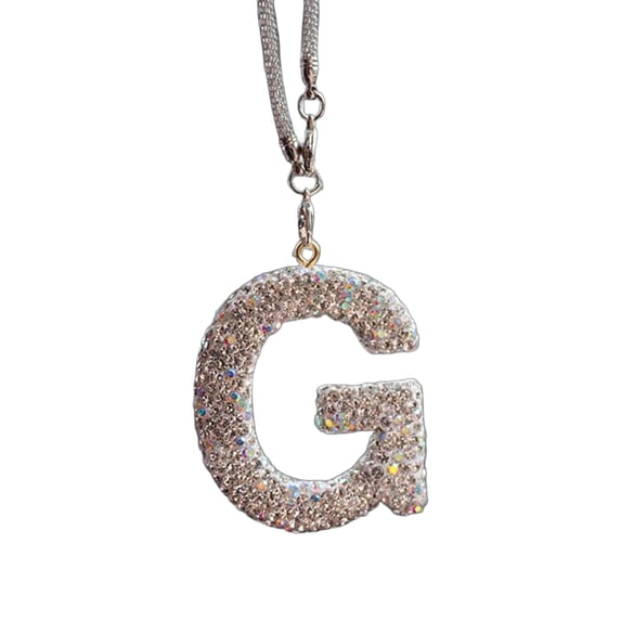 Shoreew Bling Car Letter Charm Faux Letter Pendant Car Rear View Mirror Hanging Rhinestone Alphabet Ornament for Car Tree Accessory