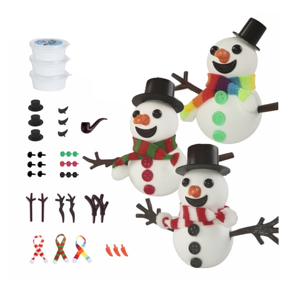 Shoreew Build A Snowman Kit Air Dry Clay Snowman Christmas Crafts for Kids Ages 4-12 Fun Modeling Clay Snowman DIY Kit for Holiday Party Decor