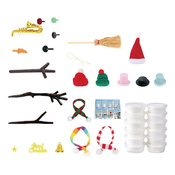 Shoreew Build A Snowman Kit Air Dry Clay Snowman Christmas Crafts for Kids Ages 4-12 Fun Modeling Clay Snowman DIY Kit for Holiday Party Decor