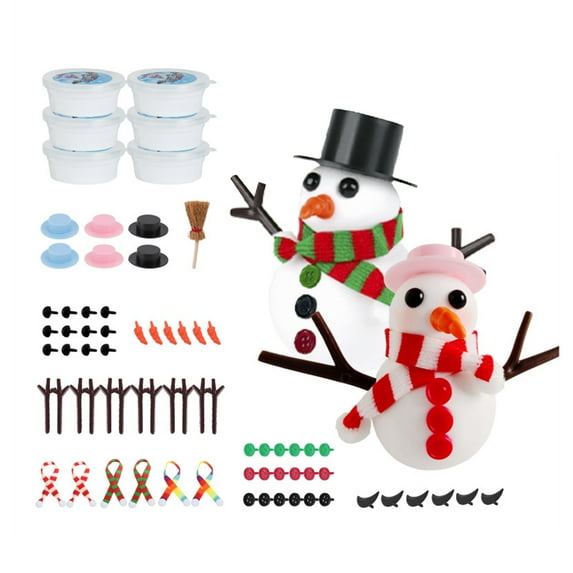 Shoreew Build A Snowman Kit Air Dry Clay Snowman Christmas Crafts for Kids Ages 4-12 Fun Modeling Clay Snowman DIY Kit for Holiday Party Decor