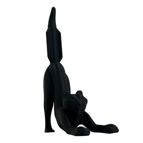 Shoreew Cat Toilet Paper Holder Desktop Fun Roll Paper Holder Black Leopard Cat Toilet Roll Dispenser for Bathroom Decoration Storage