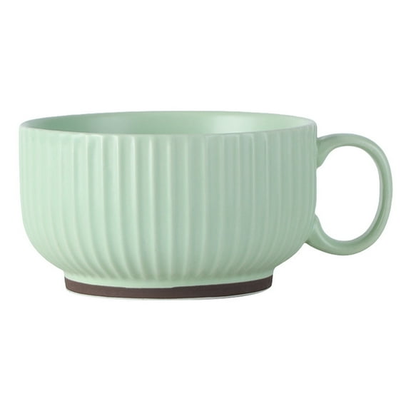 Shoreew Ceramic Milk Cup with Handle Safe Bouillon Cup Cream Aesthetic Breakfast Bowls Microwave & Oven Safe Tableware for Home Outdoor Restaurant