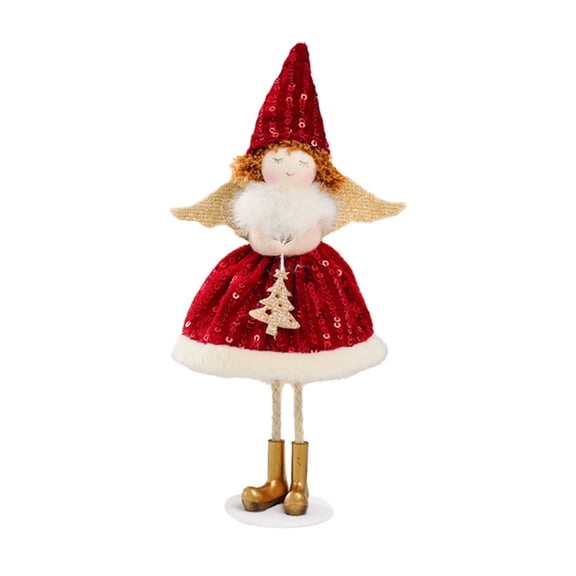 Shoreew Christmas Angel Doll Ornament Handcrafted Fabric Angel Doll Plush Fairy Elf Figurine for Christmas Party New Year Birthday Wedding Decor