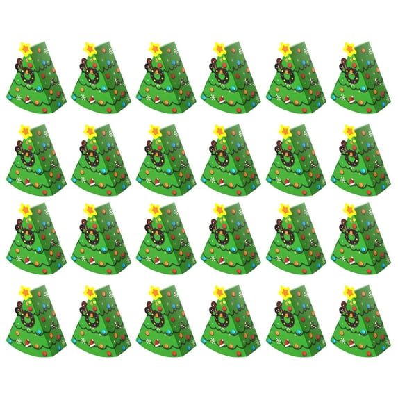 Shoreew Christmas Candy Boxes Tree Shaped Candy Packaging Box Small Paper Treat Gift Boxes for Christmas New Year Party Supplies