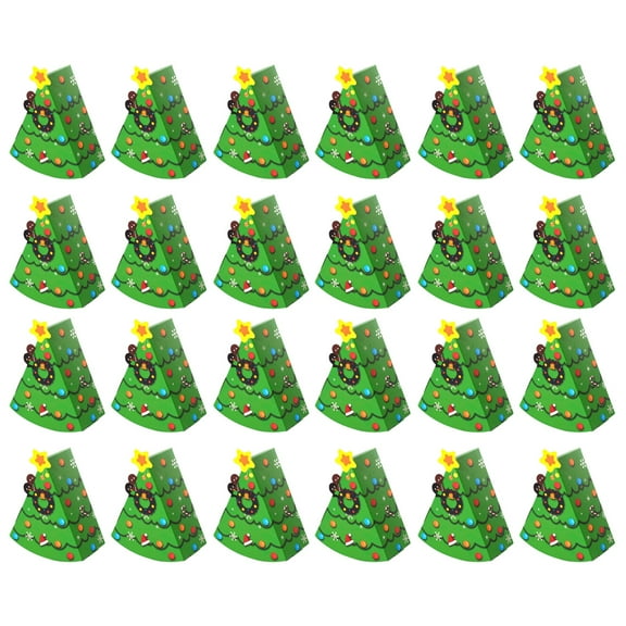 Shoreew Christmas Candy Boxes Tree Shaped Candy Packaging Box Small Paper Treat Gift Boxes for Christmas New Year Party Supplies