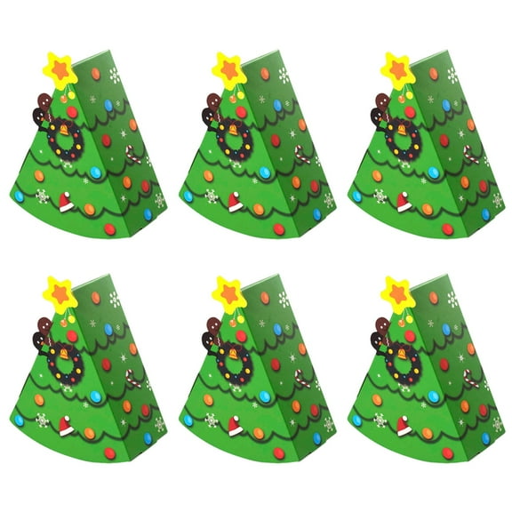 Shoreew Christmas Candy Boxes Tree Shaped Candy Packaging Box Small Paper Treat Gift Boxes for Christmas New Year Party Supplies