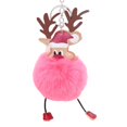 thumbnail image 1 of Shoreew Christmas Deer Keychain Cute Reindeer Pom Pom Keyring Faux Fur Fluffy Plush Ball Charm for Handbag Backpack Purse Accessory, 1 of 7