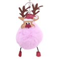 thumbnail image 1 of Shoreew Christmas Deer Keychain Cute Reindeer Pom Pom Keyring Faux Fur Fluffy Plush Ball Charm for Handbag Backpack Purse Accessory, 1 of 7