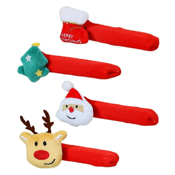 Shoreew Christmas Door Handle Covers Santa/Christmas Tree/Snowman/Reindeer Door Knob Protectors for Winter Christmas Kitchen Bathroom Home Decor