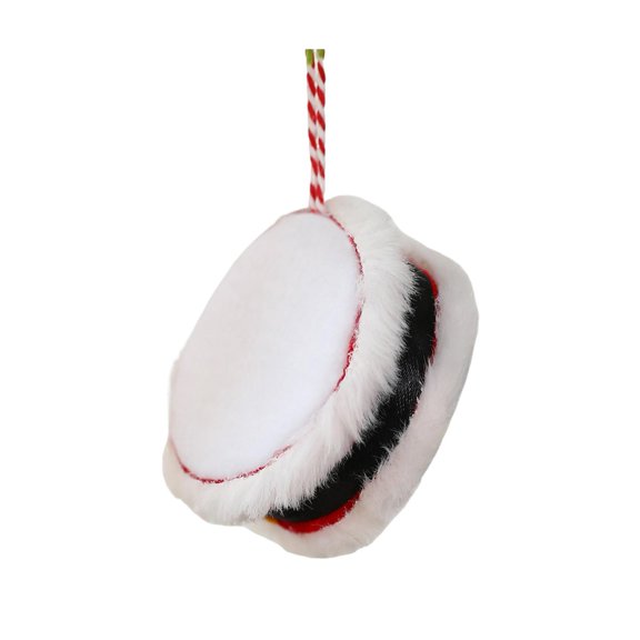 Shoreew Christmas Drum Hanging Ornament for Tree Decoration Plush Fabric Texture Classic Red Green Colors Festive Eye-Catching Holiday Decor