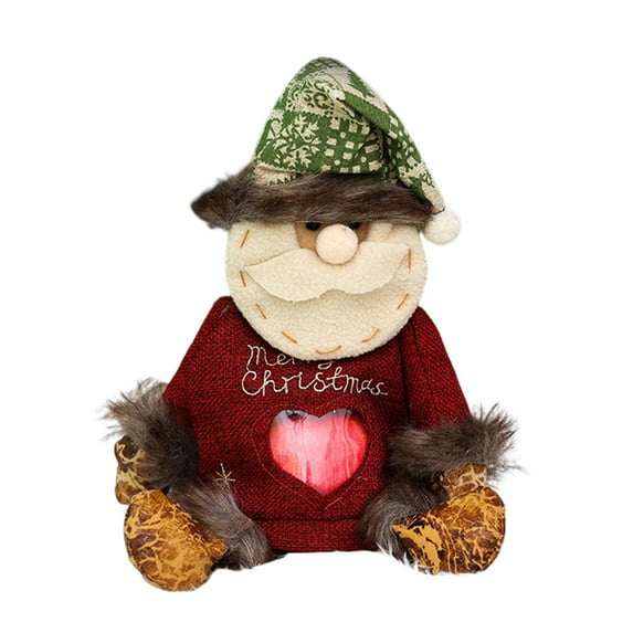 Shoreew Christmas Gift Bag Zipper Design Large Space Reusable Fabric Candy Bag Snowman Santa Elk Pattern Holiday Favor Bag