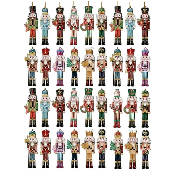 Shoreew Christmas Nutcracker Ornaments Small Wooden Soldier Nutcracker Hanging Decoration for Christmas Tree Holiday Party Decor