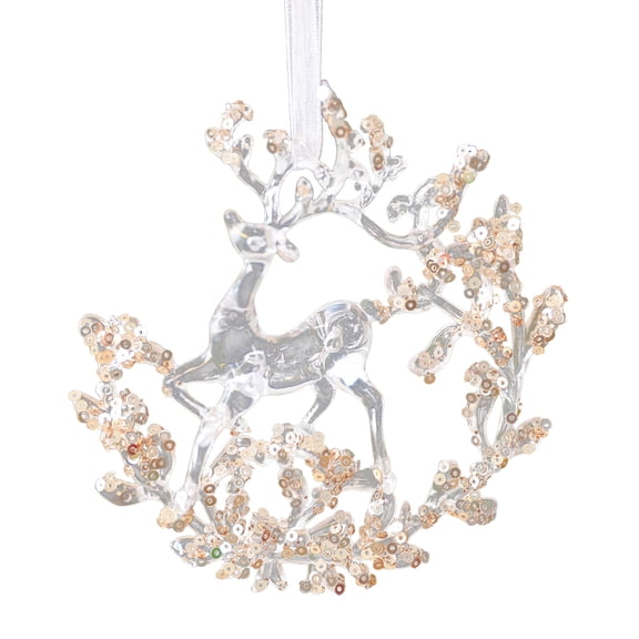 Shoreew Christmas Ornament Glitter Sequin Transparent Snowflake Ballet Dancer Hanging Ornament Holiday Decor